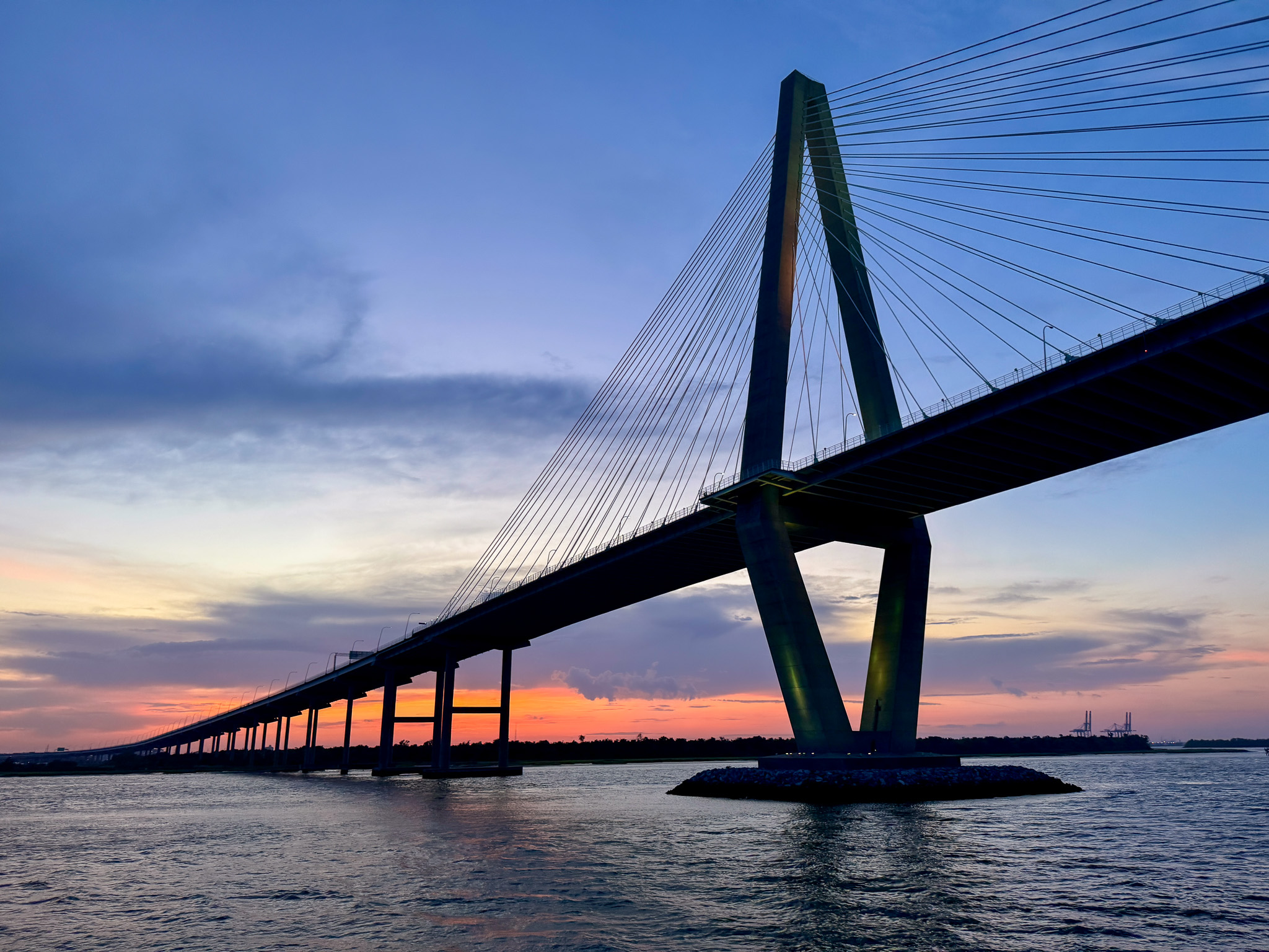 View of the Ravenel Bridge during a Charleston Harbor Cruise