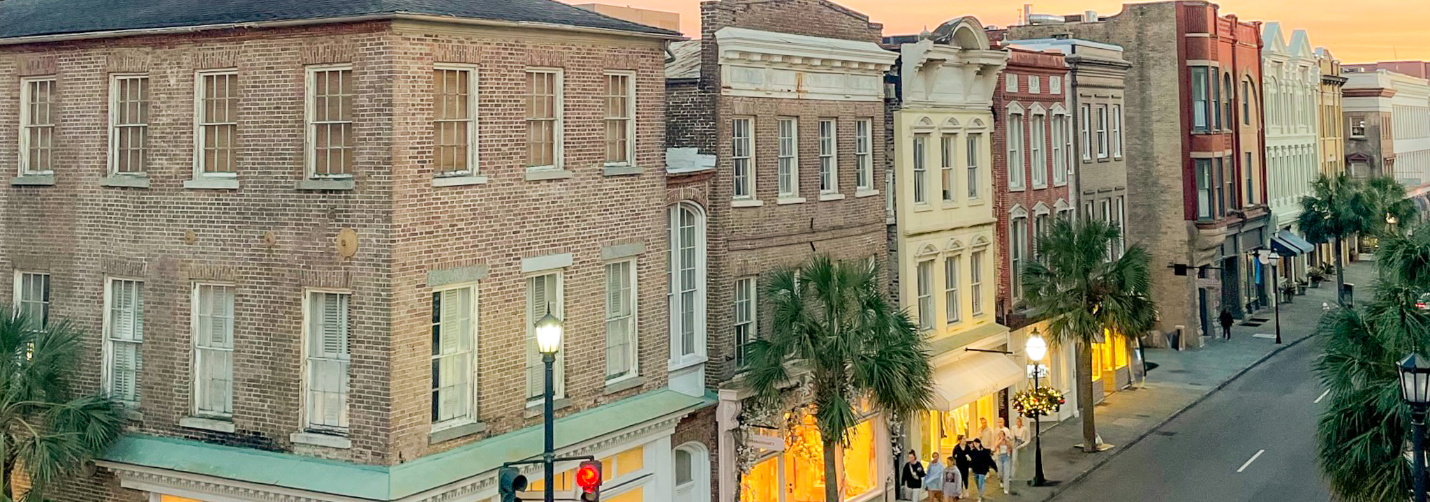 Winter on King Street in Downtown Charleston